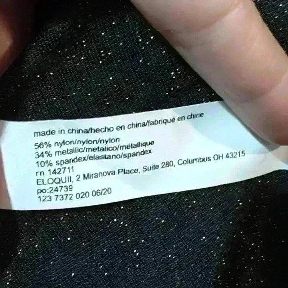 Eloquii Kimono Sleeve Midi Dress Stretch Metallic Gold Plus Size 14 16 NWT - Picture 7 of 8